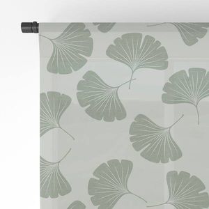 2 panels - Sheer Sage Ginkgo Leaves Curtain Panels - 50" x 96"